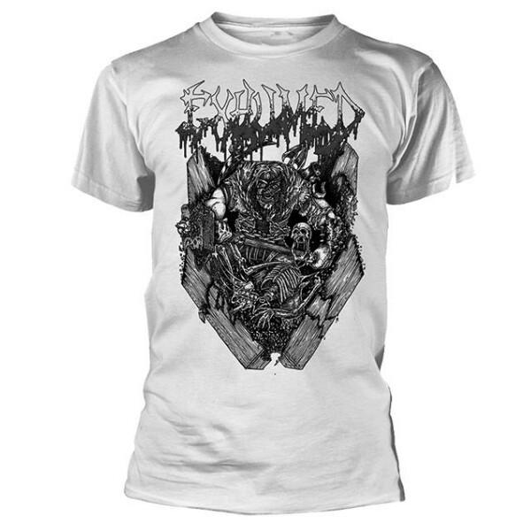 Exhumed Casket Crusher White Black Logo Shirt S-XXL Official Metal Band T-Shirt S