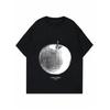 ITONO STUDIO Grid Apple Printed Black Women's Short-Sleeve T-Shirt