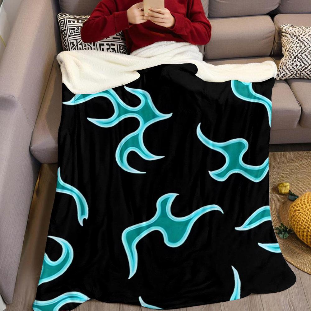 Neon Mehrfarbig Flammenmuster Decke Geeignet für Sofas Betten Büros Reisen Campingstühle Warme Plüschdecke