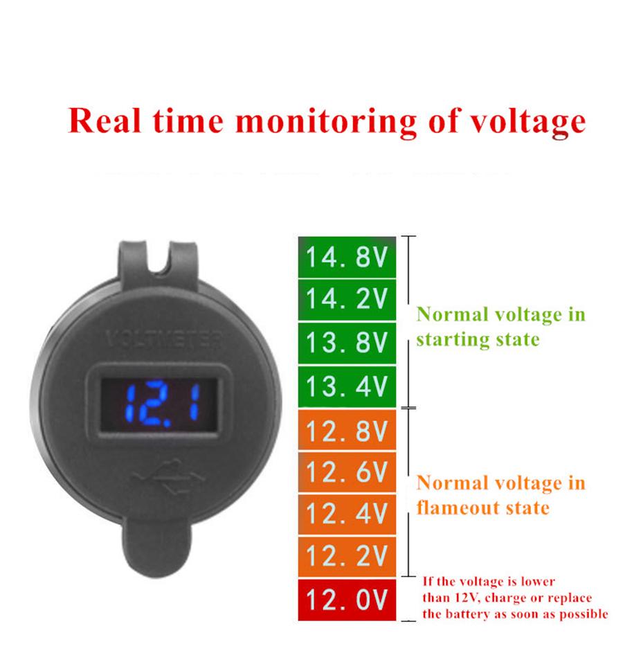 Black Cnc Motorcycle Usb Charger 2.1 A+2.1 A Voltmeter For Bmw Din Plug, Hella