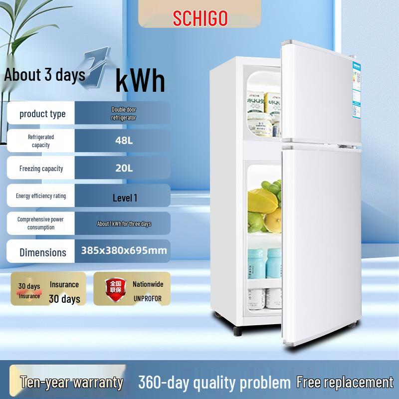 Frigorifero Mini a Doppia Porta ad Alta Efficienza Energetica per Casa, Dormitorio o Ufficio
