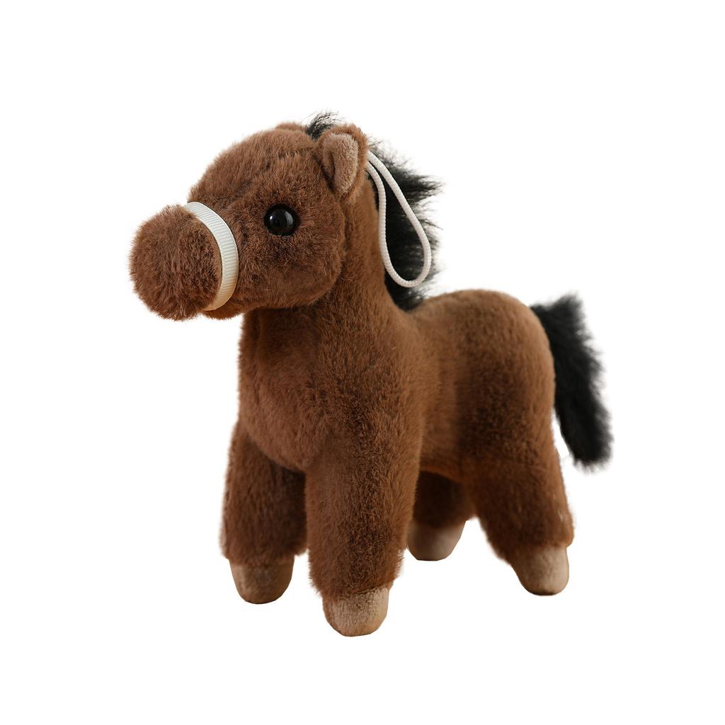 Cute Simulation Pony Doll Plush Toy Little White Horse Zodiac Horse Year Doll Children Accompany Soothing Doll