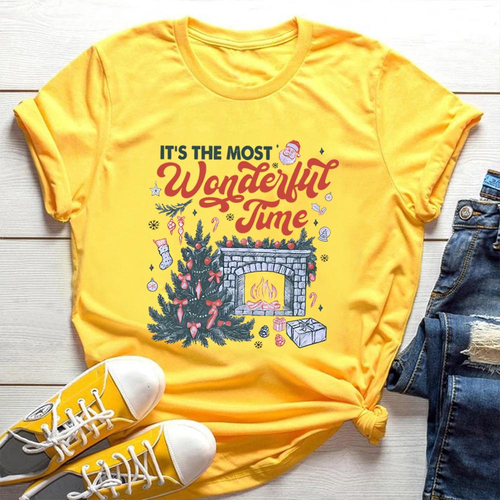 Christmas Time Tshirt Its The Most Wonderful Time Shirt Vintage Christmas Tshirt Retro Christmas Tee Unisex Short Sleeves Tops