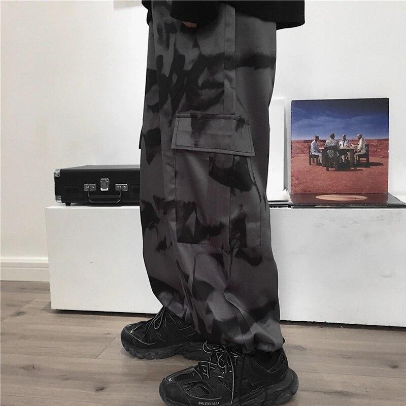 Cargo Pants Tie Dye Harajuku Streetwear Women Wide Leg High Waisted Trousers Punk Oversize Aesthetic Korean Fashion