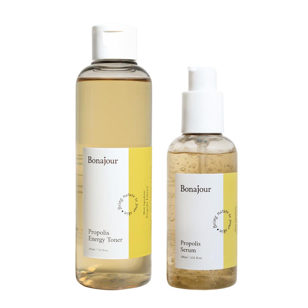 Bonajour Propolis Energy Toner 205ml + Propolis Serum 100ml Set Radiant Glow Deep Hydration Skincare Kit K-Beauty