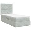 Storage Bed with Mattress Light Grey 90 X 200 Cm Velvet