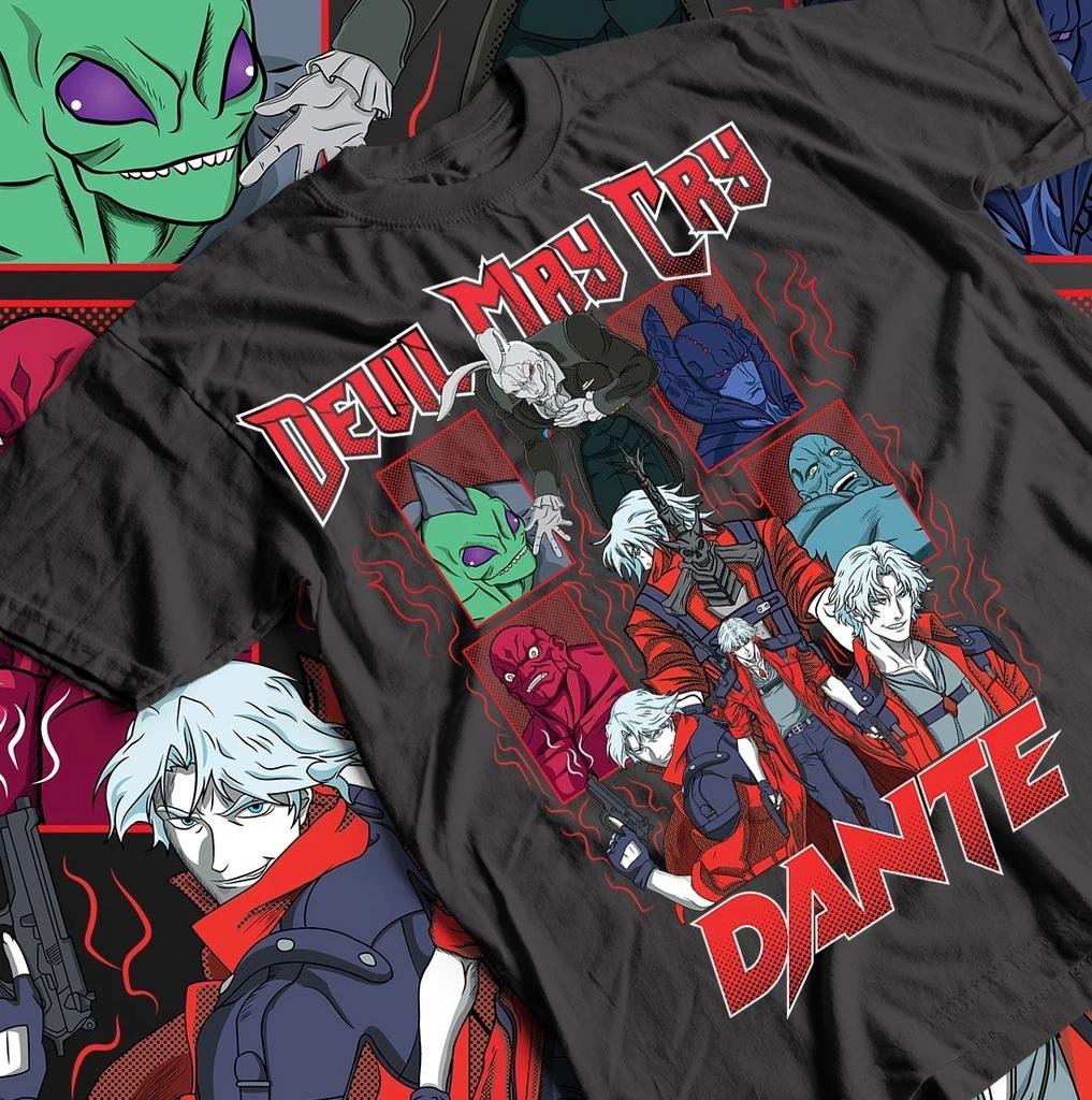 Devil May Cry Dante graphics 100cotton unisex shirt 2026 Summer New Oneck Unisexs Y2k Short Sleeve Retro Tshirt gamer gift