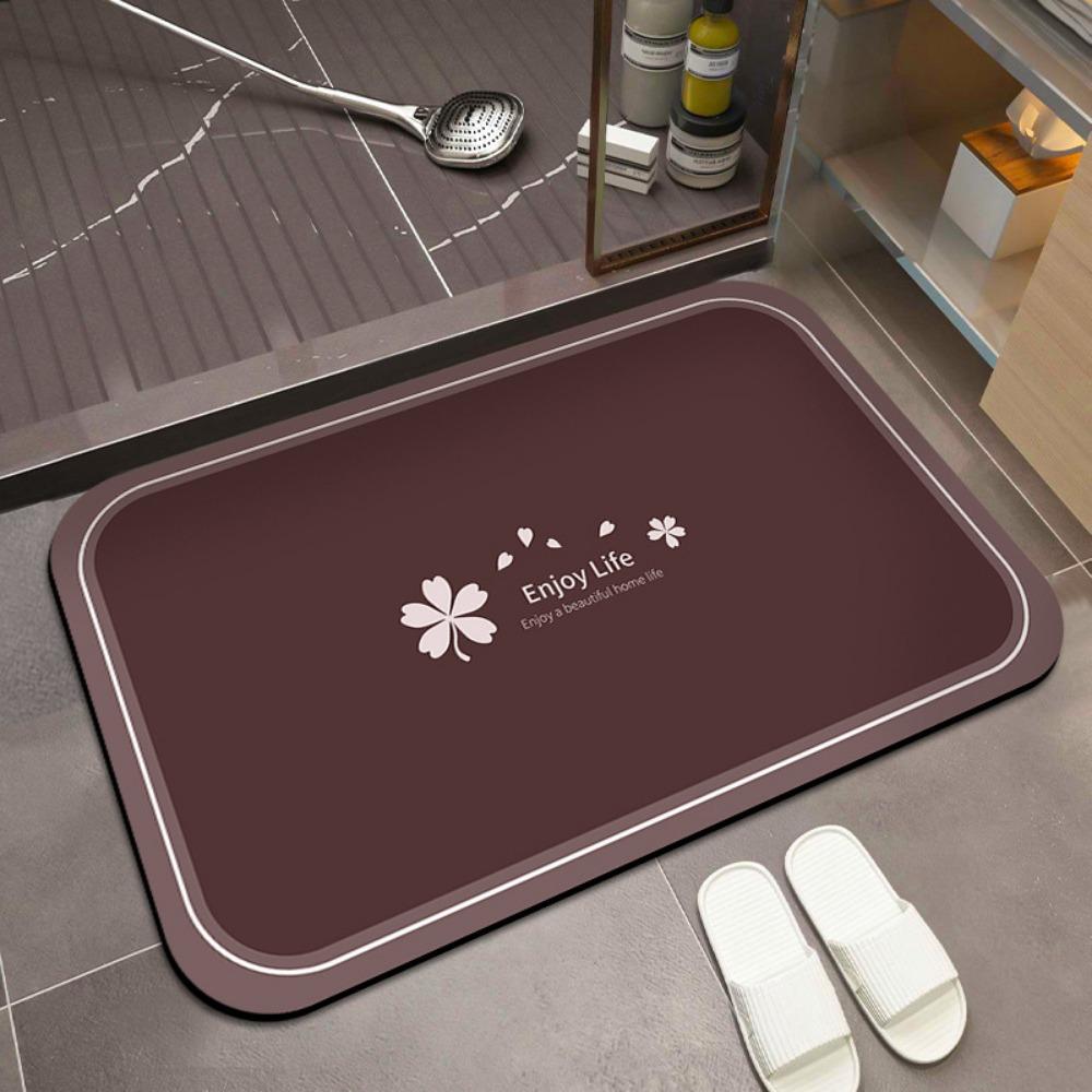 2pcs Diatom Mud Absorbent Floor Mat Non-slip Bathroom Floor Mat Door Washstand Foot Pad Diatom Mud Quick Drying