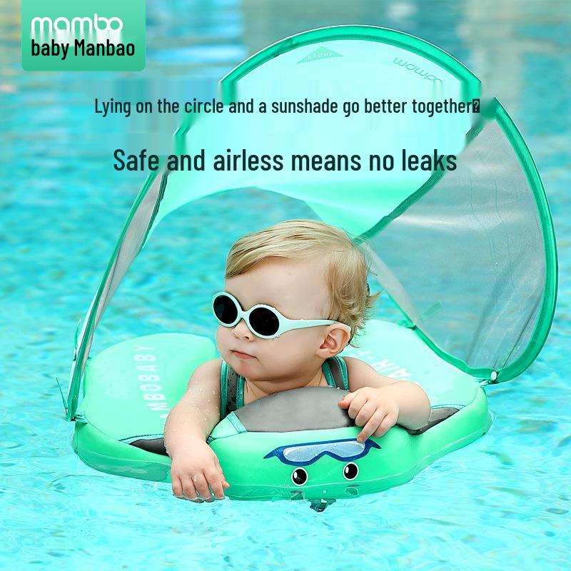 Mambobaby Infant & Toddler Inflatable-Free Float with Sun Canopy for Swimming Pool