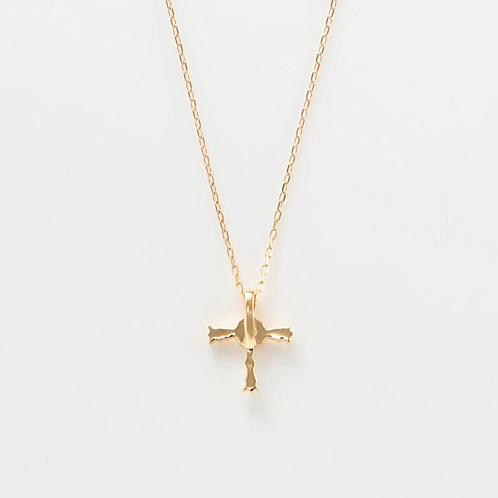 Estelle Official Women's Necklace, 10K Yellow Gold with Diamonds and Cross Motif, 0442-0048-0020-0000