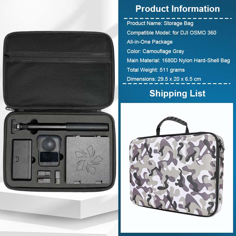 Carrying Case for DJI OSMO 360 Hardshell Storage Bag Waterproof Carrying Case Bag Box For DJI OSMO 360 Accessories