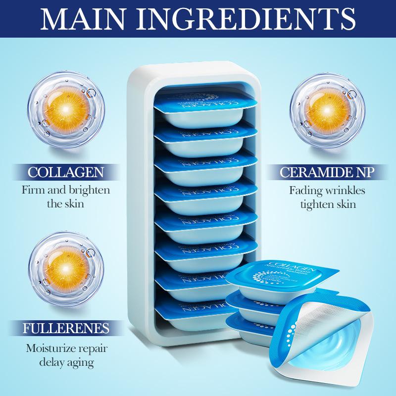 Collagen Small Pudding Mask Anti-Wrinkle Repair Moisturizing Hydration Applicator Mask Small Pack Portable Travel Pack Facial Masks