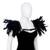 Medieval Feather Shawl Cape Shoulder Wrap Gothic Feather Shrug Poncho Halloween Cosplay Costume for Adults Women Men