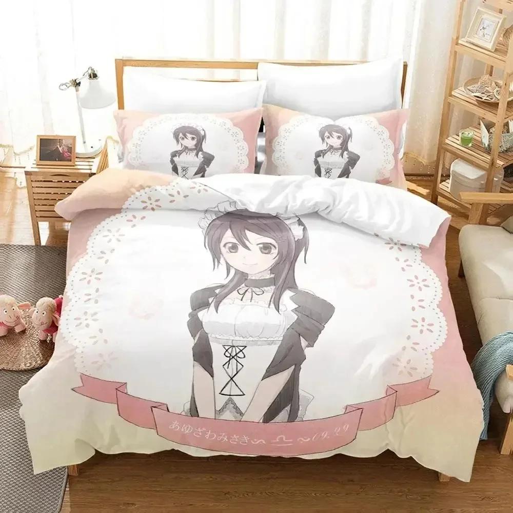 New  Maid Sama Misaki Bedding Set Printed Bed Set With Pillowcase Bed Duvet Cover Soft Queen King Size Bedclothes Home
