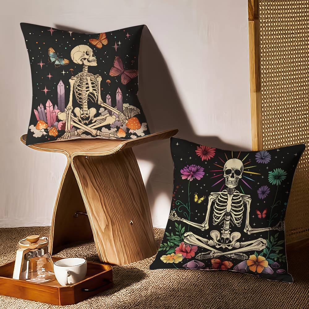 Personalized Art Skeleton Display Pillow Case Printing Pillowcase Living Room Sofa Cushion Cover Bedroom Room Decor