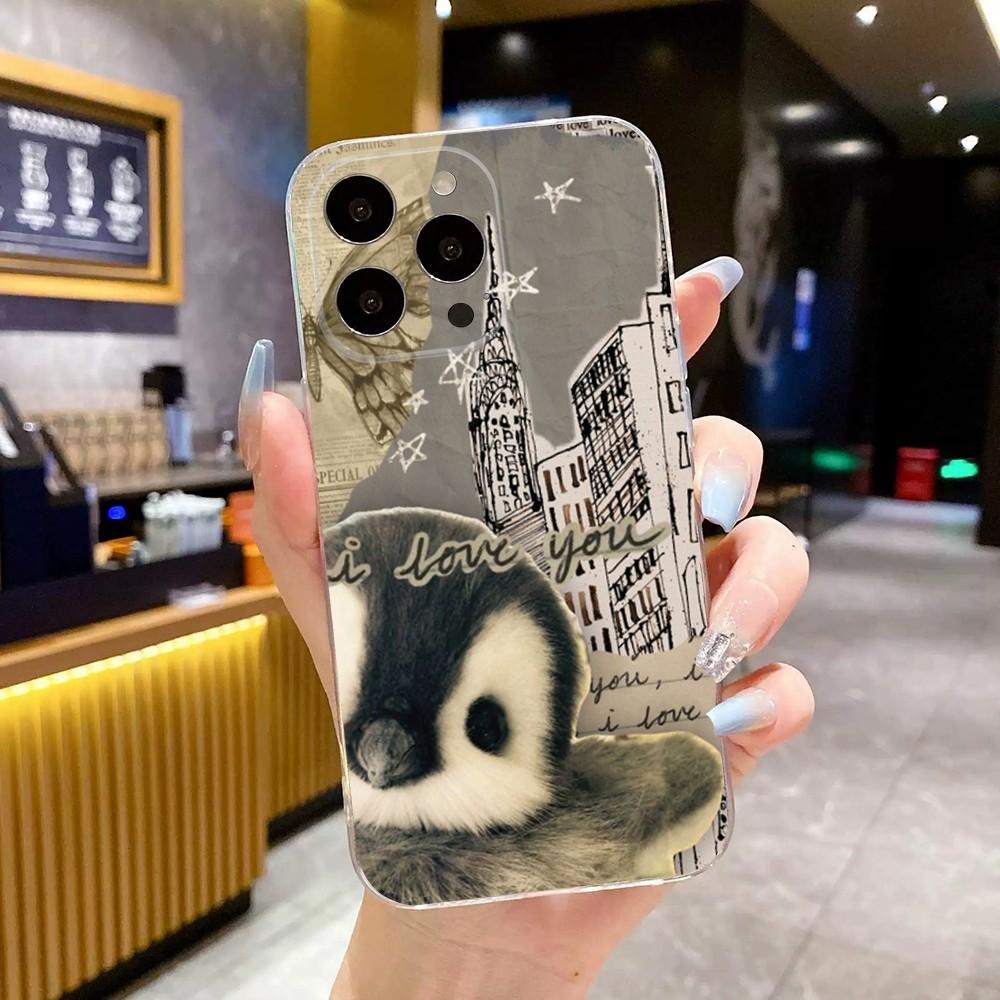 Lovely Penguin  Phone Case For iPhone Apple 15,14,13,12,Mini,11,Pro,Max,Plus,X,XR,XS,8,SE,2020,Plus Transparent Cover