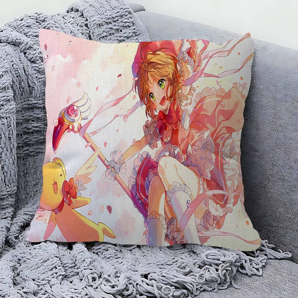 Anime C-Cardcaptor Sakura Girl Pillow Anime Pillow Sofa Bed Head Pillow Cover Cushion Cover 45x45 Cm Fashion