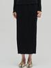 NOUVE Pleated Slit Long Skirt - Black