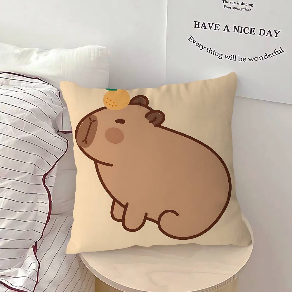 Funda de Almohada Dibujo Capibara Hipopótamo Funda de Cojín Funda de Almohada Sala de Estar Sofá Decoración del Hogar Personalizado