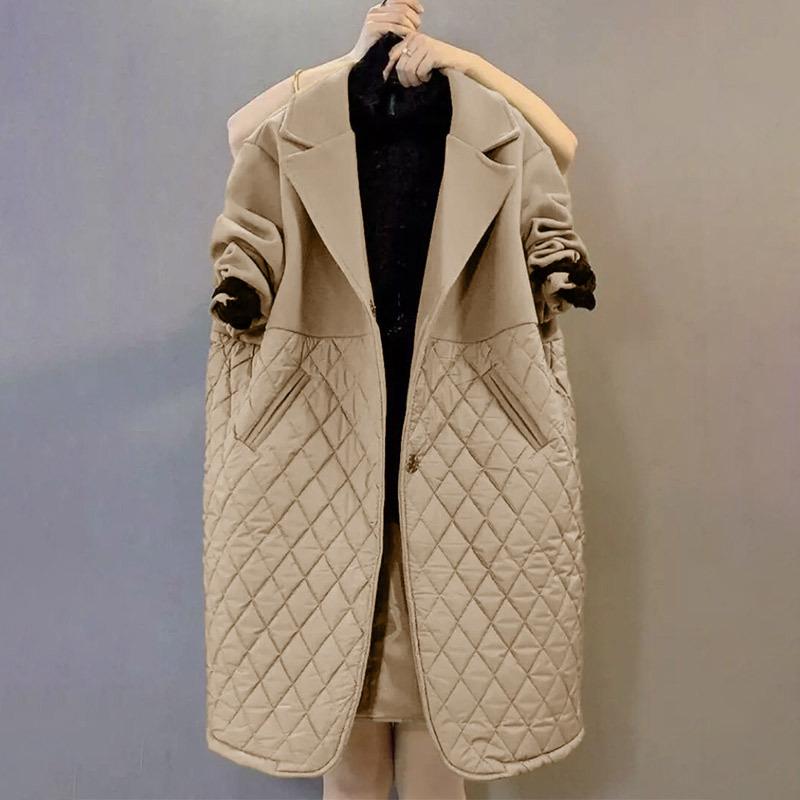 

Европейская ретро-стеганая шерстяная куртка средней длины XL [60-70 kg]