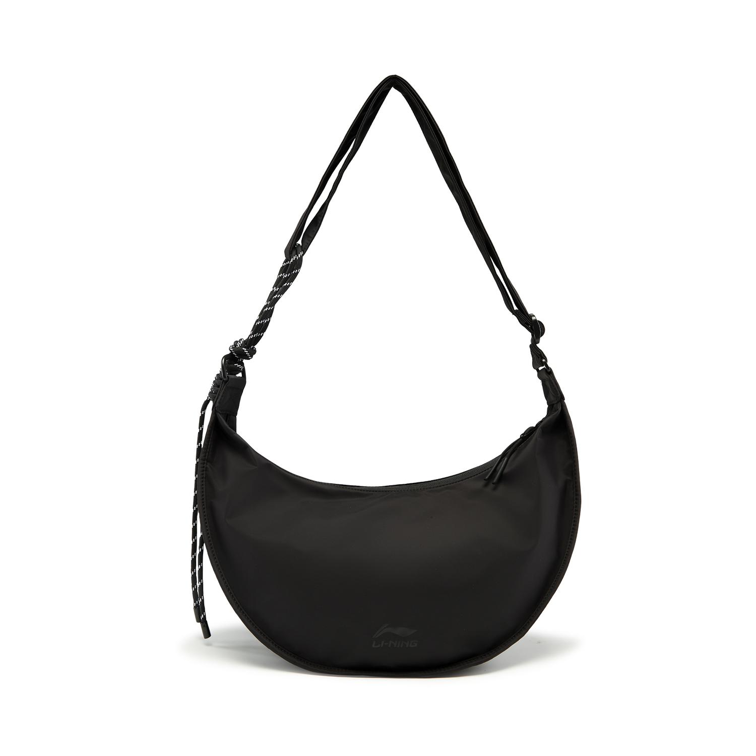 

Новая полиамидная сумка через плечо LiNing, сумка кросс-боди, обычная женская, чисто черная ABDU165-4 41.1*9.9*24.1CM