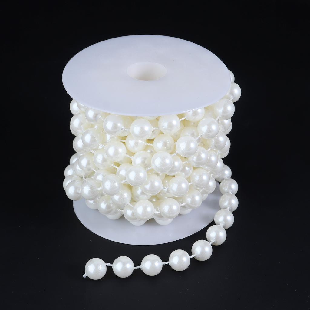 5Yards ABS Imitation Pearl Bead Chain Line Cord Thread Trim For DIY Wedding Party Decoration Jewelry Making Crafts Accessories