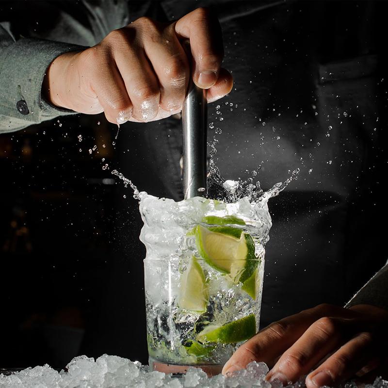 8/10 Inch Cocktail Muddler and Mixing Spoon Stainless Steel Ice Crushing Hammer Cocktail Juice Muddler Bar Cocktail Mixing Spoon 7