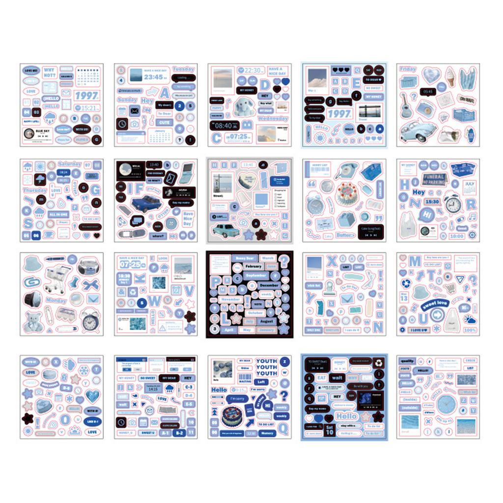 20 listů Scrapbooking Samolepky Estetické Dekorativní Samolepky Samolepky na Pozadí pro Zápisník Album Plánovač Dekorace