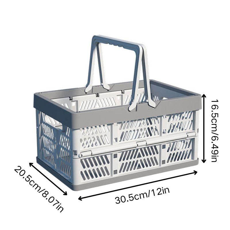 Opvouwbare Mand Buiten Draagbare Picknickbox Met Handvat Kamperen Opvouwbare Opbergplastic Doos Grote Boodschappenmand Supermarkt