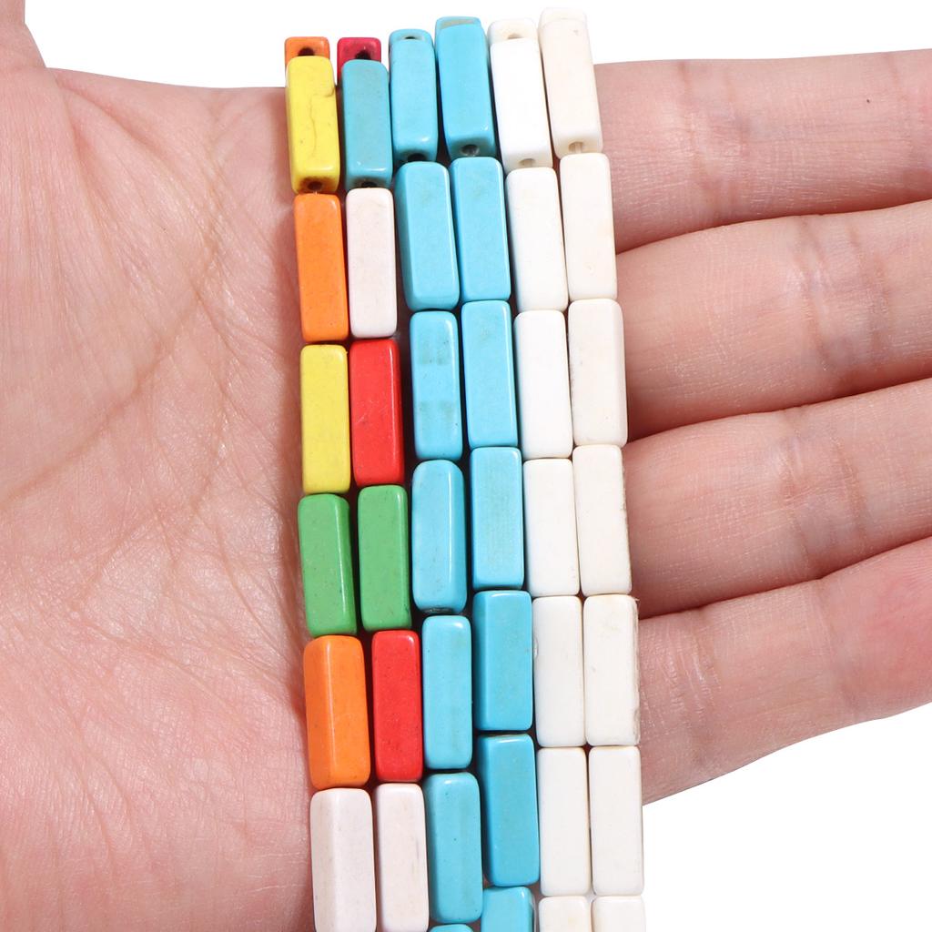 Natural Turquoise Beads 4x13mm Rectangle Square Loose Stone Beads For DIY Jewelry Making Handmade Necklace Bracelets Accessories