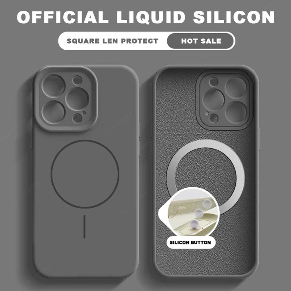 Liquid Silicone Magnetic Phone Case For iPhone 15 14 16 Plus 16E 11 12 13 16 Pro Max SE4 Magsafe Charge Protector Cover