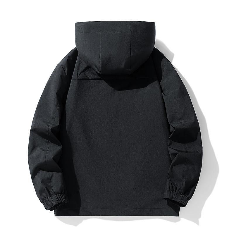 Men's Jacket Spring and Autumn Hooded Solid Color Thin Coat Fashion Casual Teen Light Jacket Men