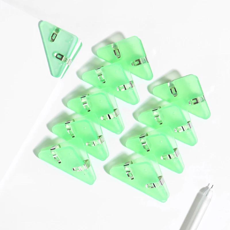 5/10Pcs Solid Color Triangle Corner Clips Page Holder Paper Clip Office Accessories Photo Clamp School Supplies Stationary
