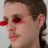 Lunettes de soleil rétro ovales pour hommes et femmes, monture métallique rétro, jaune, rouge, Vintage, petites lunettes de soleil rondes pour femmes