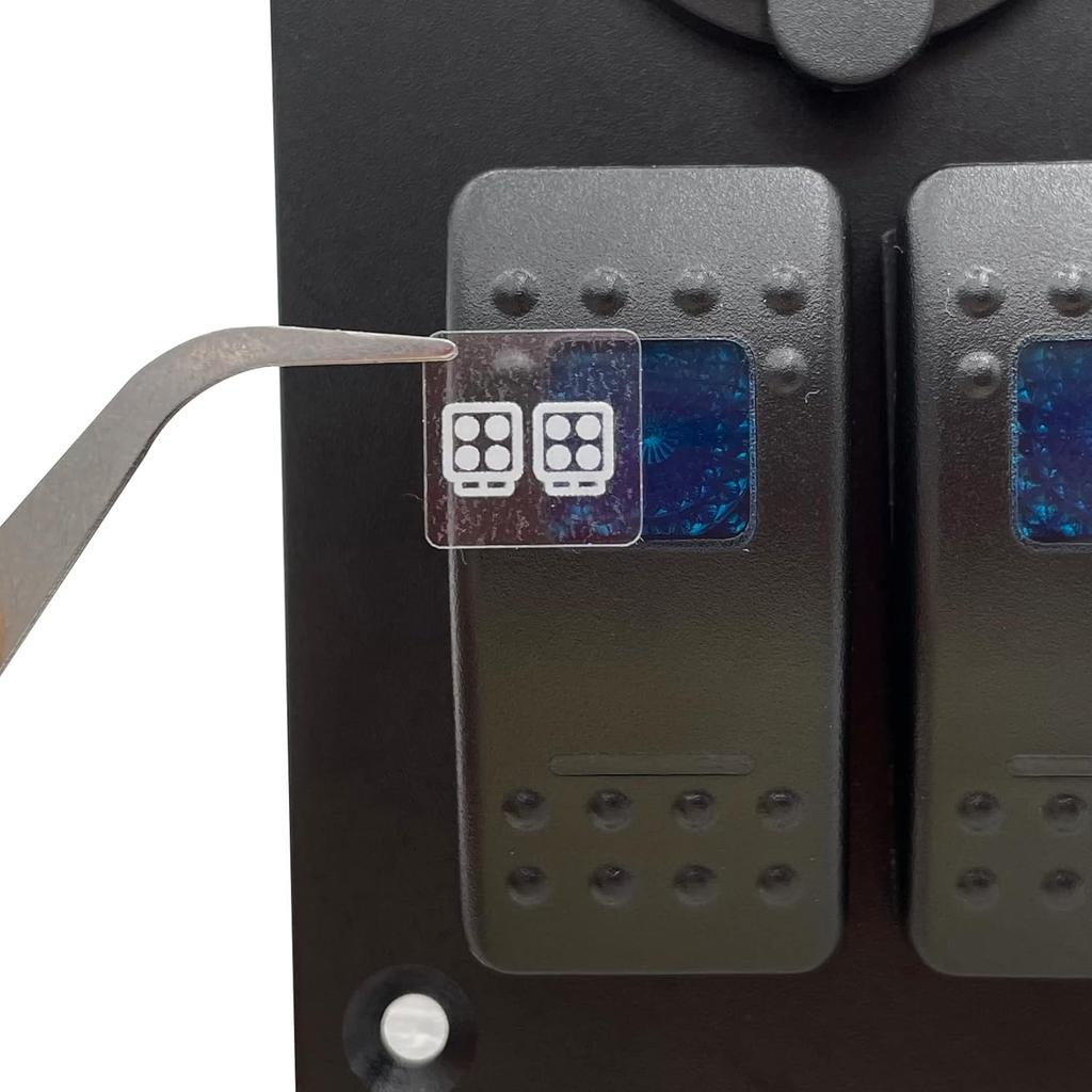 144 Clear Switch Label for Dashboard Central Console Switch Panel Decal for Circuit Panel Marine Boat Truck Camper Dashboard Switch Control Labels