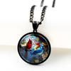 Hummingbird Glass Dome Cabochon Pendants Necklaces Women Men Stainless Steel Bird Rainforest Memory Chain Jewelry Accessories