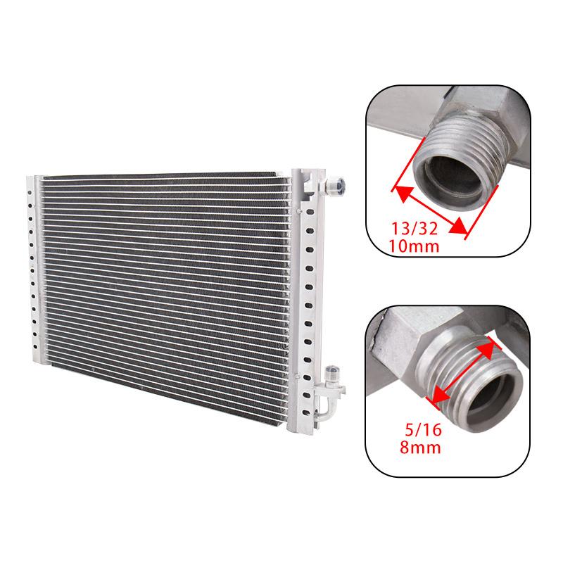 Universal Air Conditioning Condenser Radiator Cooling Fan Assembly 14'' x 23'' for Car Van Bus Truck Pickup A/C Conditioner