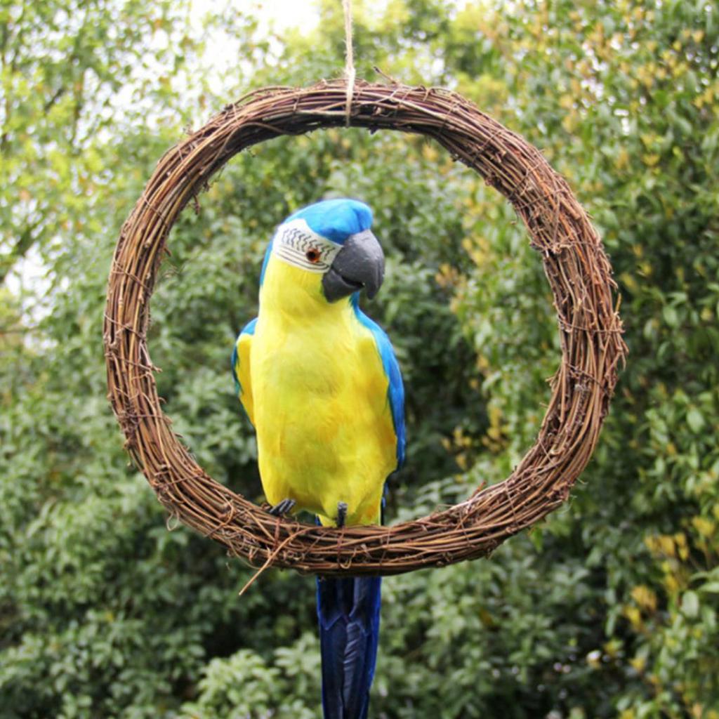 Woven Rattan Hoop Natural Garland Wall Xmas Christmas Wreath Tree Decor Hanging