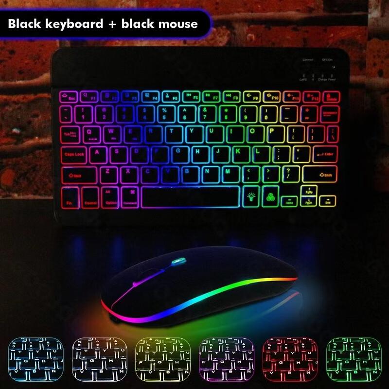 OLOEY 10-inch RGB Backlit Bluetooth Keyboard with Mouse