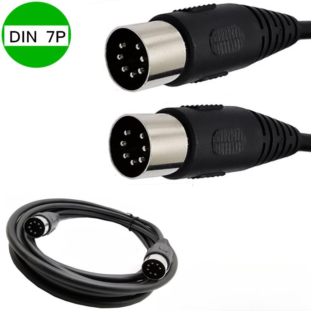 7 Pin DIN Male to Male Audio Cable Metal Plug Professional MIDI Cord 1M 1.5M 3M for Synthesizer Retro Stereo Amplifiers Speakers