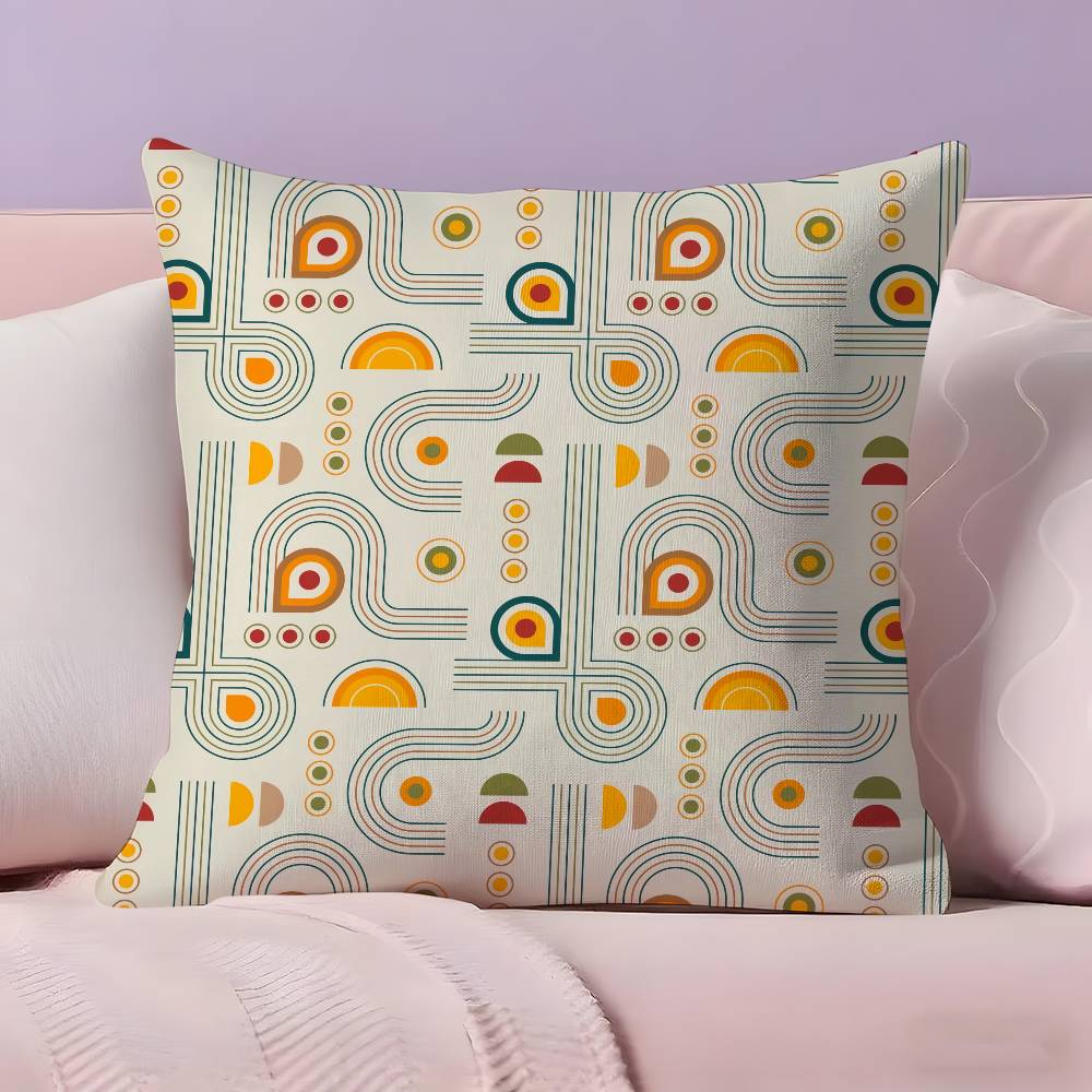 Boho Plant Nordic Pillow Case Anti-dustmite Pillowcase Invisible zipper silky short plush Sofa cushion cover