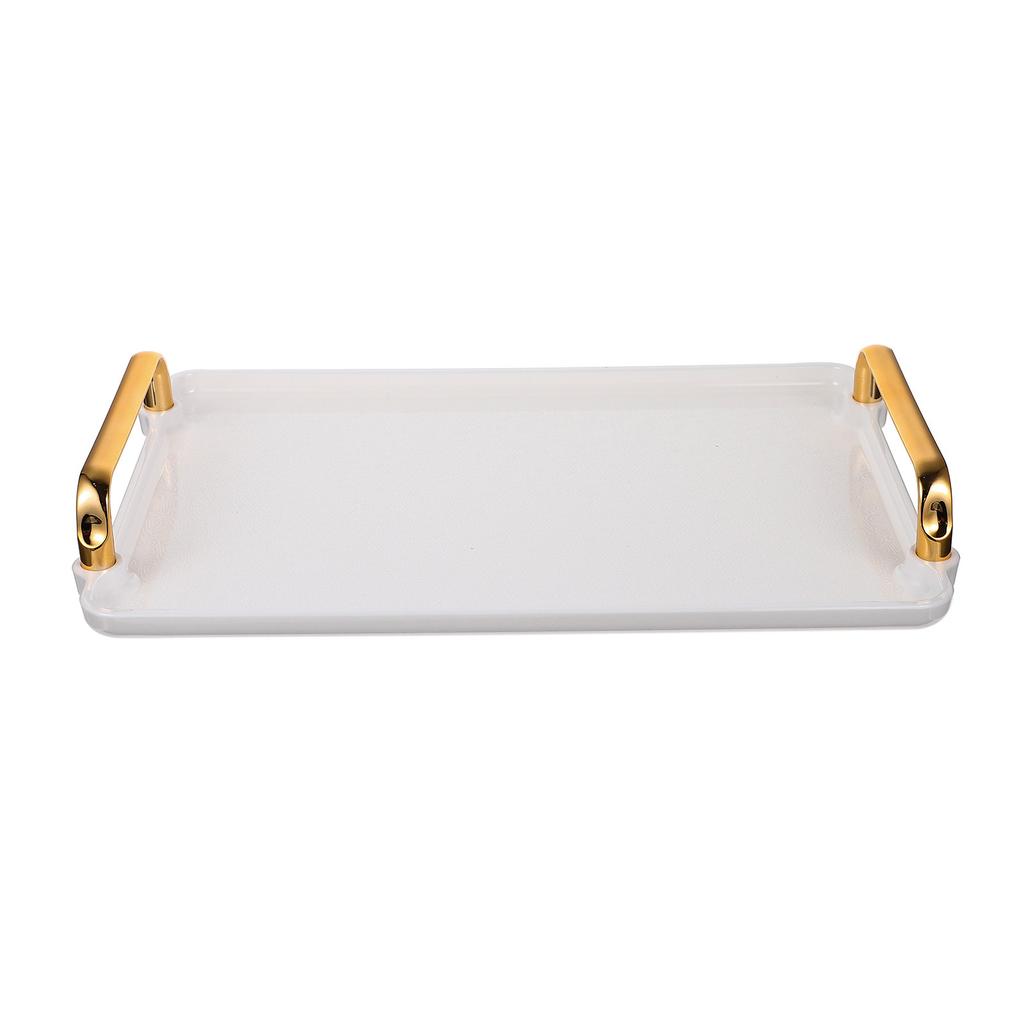 Large Plastic Rectangle Serving Tray Handles Coffee Table Tea Tray Household Storage Snack Fruit Decorative Teaware Accessory