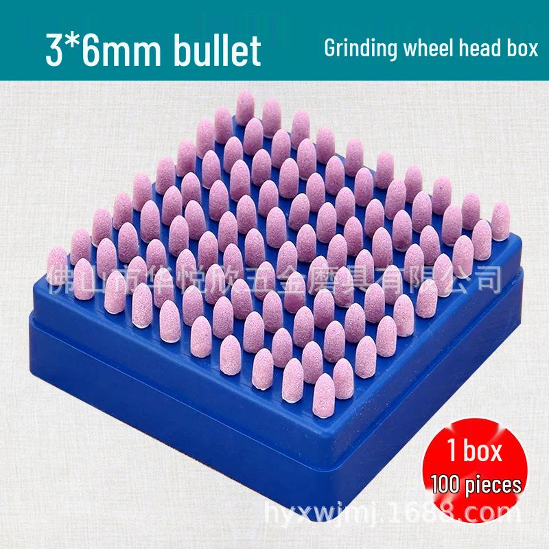 FY Red Corundum Grinding Head 3mm for Metal Mold with Chrome Steel & Ceramic Wheel.
