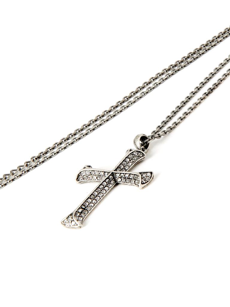 Truepenny Tru-N407 Stone Cross Necklace