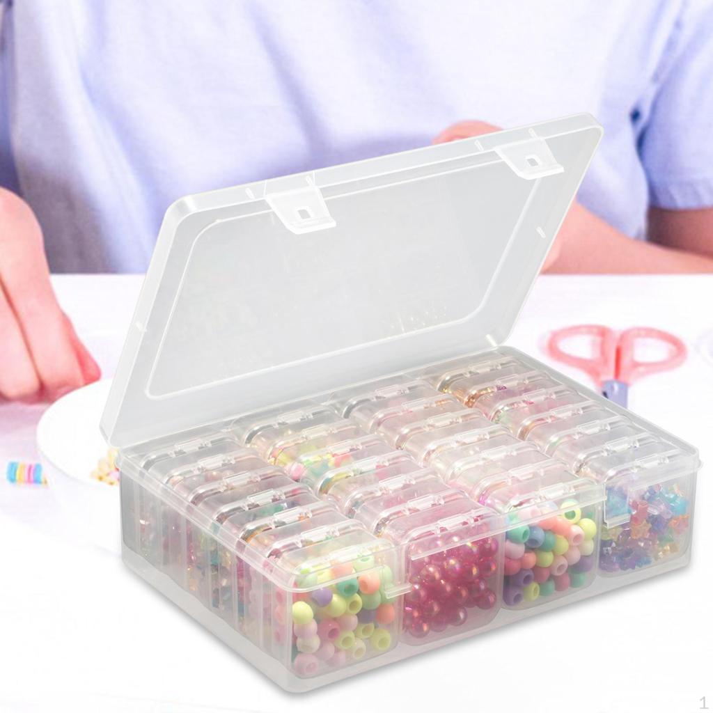 Small Bead Storage Organizer Box Mini Carry Case Empty with Lid Transparent Container for Fishing