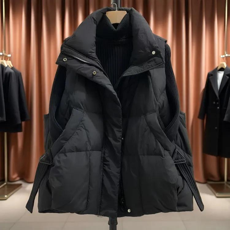 Plus Size Women's Down Cotton-padded Vest Coat Autumn Winter Female Waistcoat Jacket Fashion Overwear