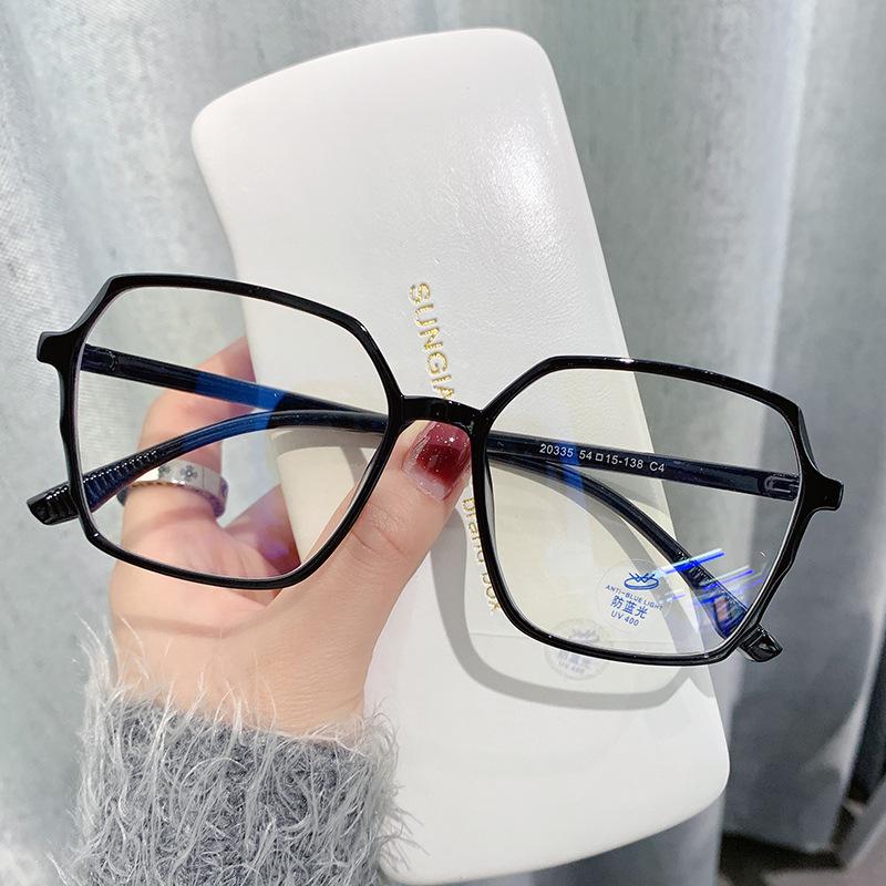 G Home Glasses Trendy Male And Female Students Plain Face And Thin Large Frame Glasses Frame Anti-Blue Light Can Be Matched With Glasses