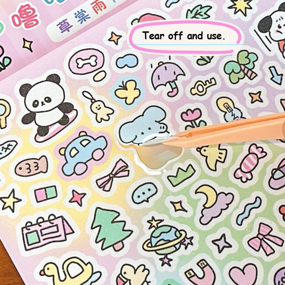 2 buc/set Kawaii DIY Goo Card Stickers Kit Drăguț Desen Animat Animal Suport Card Decorațiune Drăguț DIY Decorațiune Papetărie pentru Caiet
