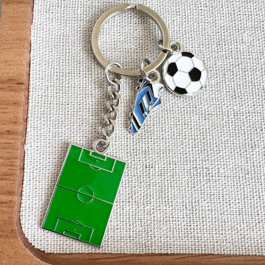 Creative Metal Sports Keychain Set: Ping Pong, Football, Badminton, Basketball Pendant