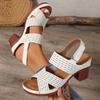 Lightweight High Heels Women Sandals Summer White Ankle Strap Platform Sandles Woman Fashion Chunky Heeled Roman Sandalias